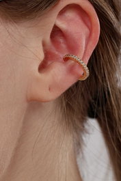 Heliophilia Silver Gld-At45 Pendiente de Latón con Circón en Oro